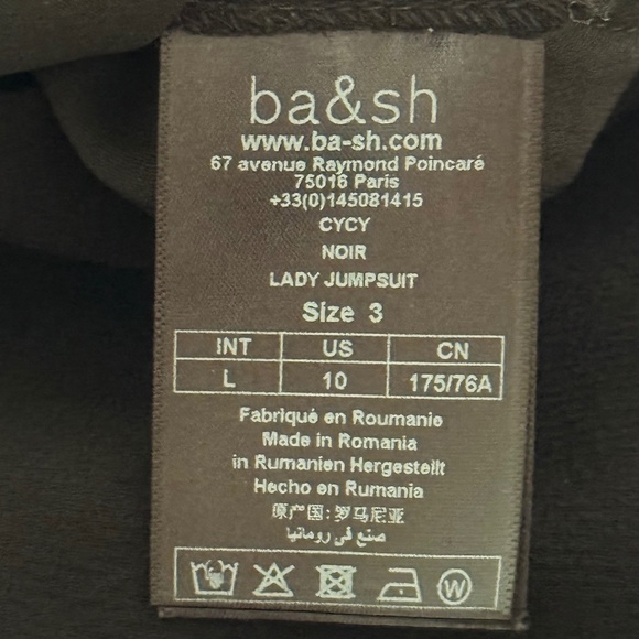 ba&sh CYCY Noir Lady Jumpsuit Sz 3 (10 US) - Picture 13 of 15